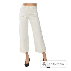 NWT Risen Cream High Rise Wide Leg Wide Cuff Jeans Sz 9/29